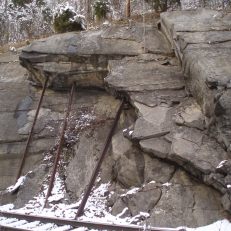 "Remediated" rock slope along railroad, Cedar Bluff, VA